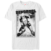 Men's Marvel Deadpool Katana Grayscale Sword Pose  Adult T-Shirt