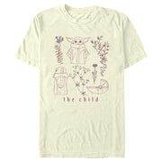 Men's Star Wars: The Mandalorian Grogu The Child Botanical Sketches  Adult T-Shirt