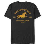 Men's Yellowstone Blue Horse Dutton Ranch Montana Est. 1886  Adult T-Shirt