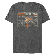 Men's Star Wars: The Rise of Skywalker X-Wing Schematic Frame  Adult T-Shirt