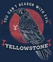 Men's Yellowstone Crow Yow Can't Reason With Evil  Adult T-Shirt