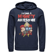 Men's Marvel My Dad is Mighty Awesome Cartoon Thor  Adult Pull Over Hoodie