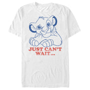 Men's Lion King Simba Just Can't Wait  Adult T-Shirt