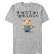 Men's Despicable Me Minion Don't Do Mornings  Adult T-Shirt