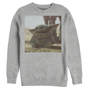 Men's Star Wars: The Mandalorian The Child Square Frame  Adult Sweatshirt