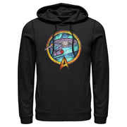 Men's Star Trek USS Enterprise Stained Glass To Boldly Go  Adult Pull Over Hoodie