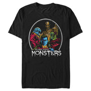 Men's Universal Monsters In Circle Frame  Adult T-Shirt