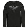 Men's Zack Snyder Justice League Wonder Woman Silver Logo  Adult Long Sleeve Shirt