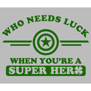 Men's Marvel St. Patrick's Day Captain America No Luck Needed  Adult T-Shirt