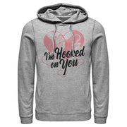 Men's Peter Pan Valentine's Day Captain Hook I'm Hooked on You  Adult Pull Over Hoodie