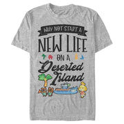 Men's Nintendo Animal Crossing New Life on Deserted Island  Adult T-Shirt