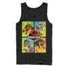 Men's Jurassic Park T. Rex and Velociraptor  Adult Tank Top