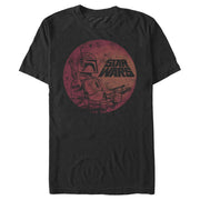 Men's Star Wars Boba Fett Retro Circle  Adult T-Shirt