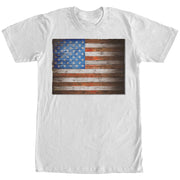 Men's Lost Gods Wooden American Flag  Adult T-Shirt