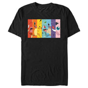 Men's Pokemon Character Box-up Rainbow  Adult T-Shirt