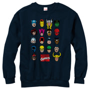 Men's Marvel Comic Book Faces  Adult Sweatshirt