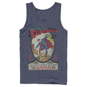 Men's Superman Vintage Daring Exploits Cover  Adult Tank Top