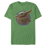 Men's Star Wars: The Mandalorian The Child Circle Halo  Adult T-Shirt