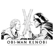 Men's Star Wars: Obi-Wan Kenobi Darth Vader vs Kenobi Sketch Lightsaber Duel  Adult T-Shirt