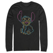 Men's Lilo & Stitch Bright Neon Outline  Adult Long Sleeve Shirt