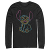 Men's Lilo & Stitch Bright Neon Outline  Adult Long Sleeve Shirt