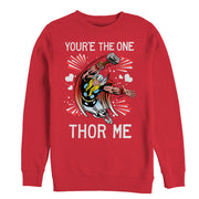 Men's Marvel Valentine You're the One Thor Me  Adult Sweatshirt