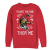 Men's Marvel Valentine You're the One Thor Me  Adult Sweatshirt