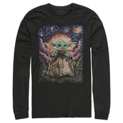 Men's Star Wars: The Mandalorian The Child Starry Night  Adult Long Sleeve Shirt