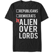 Men's Lost Gods Election Vote Alien Overlords  Adult T-Shirt