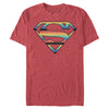 Men's Superman Logo Retro Stripe  Adult T-Shirt