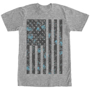 Men's Lost Gods Flower American Flag  Adult T-Shirt