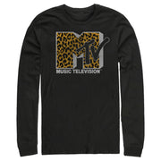 Men's MTV Cheetah Print Logo  Adult Long Sleeve Shirt