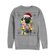 Men's Lost Gods Ugly Christmas Pug Lights  Adult Sweatshirt