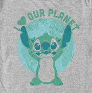 Men's Lilo & Stitch I Heart Our Planet  Adult T-Shirt