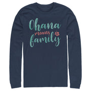 Men's Lilo & Stitch Blue and Red Ohana means Family  Adult Long Sleeve Shirt