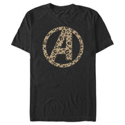 Men's Marvel Leopard Animal Avengers Logo  Adult T-Shirt