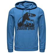 Men's Jurassic Park Dino Skeleton Silhouette Logo  Adult Pull Over Hoodie