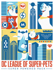 Men's DC League of Super-Pets City Character Panels  Adult T-Shirt