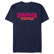 Men's Stranger Things Pink Logo  Adult T-Shirt