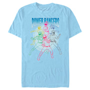 Men's Power Rangers Character Outlines  Adult T-Shirt