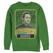 Men's Star Trek: The Next Generation Commander Data St. Patrick's Day Lucky Android  Adult Sweatshirt