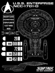 Men's Star Trek: The Next Generation Enterprise Galaxy Class NCC-1701-D Schematics  Adult Sweatshirt