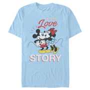 Men's Mickey & Friends True Love Story  Adult T-Shirt