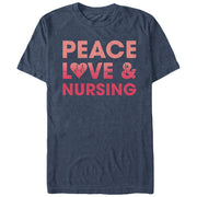 Men's CHIN UP Peace Love and Nursing  Adult T-Shirt