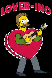 Men's The Simpsons Valentine's Day Ned Flanders Lover-ino  Adult T-Shirt