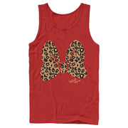 Men's Mickey & Friends Cheetah Print Minnie Mouse Bow  Adult Tank Top