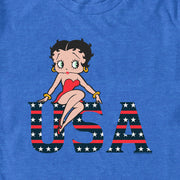 Men's Betty Boop USA Logo  Adult T-Shirt