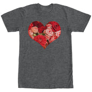 Men's Lost Gods Floral Print Heart  Adult T-Shirt