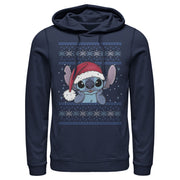 Men's Lilo & Stitch Santa Hat Ugly Sweater  Adult Pull Over Hoodie