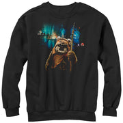 Men's Star Wars Tree Village Wicket Ewok  Adult Sweatshirt